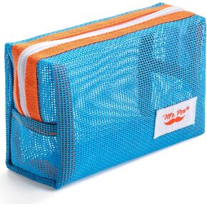 السيد Pen- mesh Bagous ، Blue ، Zipper Mesh Facs toorder