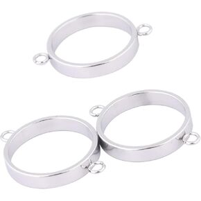 20pcs Stainless Steel 25mm Open Bezel Bracelet Connectors for Resin Jewelry Making DIY Hollow Pendant Frame Setting Blanks