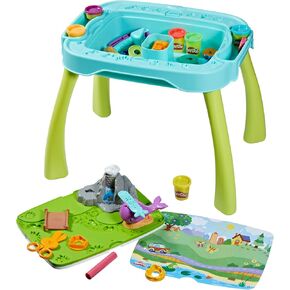 Play-doh All-in-One Creativity Starter Station Table ، ألعاب مرحلة ما قبل المدرسة لأولاد و Girls & Up ، مبتدئين ، مجموعات بداية