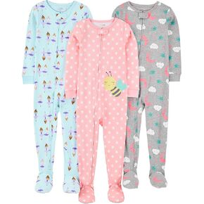 Simple Joys by Carter's Toddlers and Baby Boys' Snug-Fit Footed Cotton Pajamas, Pack of 3