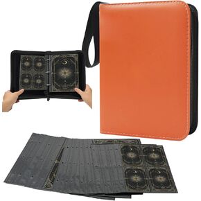 CARD BINDER 80 POCITES BIGHT CARGER BIG CARGE و 4 جيب مع 10 أكمام قابلة للإزالة ، رابط بطاقات التداول الرياضي مع حزام معصم ، حامل ألبوم Card Card Collector Zipper (XL 80 + S 40 ، Pink)