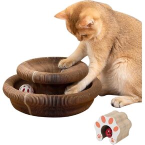 Kitty Kurlz Magic Organ Cat Toy ، لعبة خدش قابلة للطي على غرار اللوحة اللانهائية ، ألعاب القط التفاعلية المتينة للقطات الداخلية والبنية الريفية