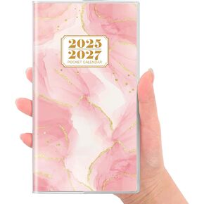 SKYDUE Pocket Calendar 2025-2027, Monthly Planner Jul 2025- Dec 2027 for Purse, 6.7" X 3.7" 30-Month Small Planner, Compact Design with Plastic Sleeve