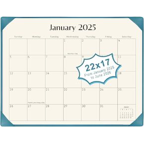 تقويم مكتب كبير Kopeesy 2025-2026 مع حصيرة مكتب ، من الآن - مارس 2026 ، 22 "× 17" تقويم المكتبي للمدرسة المنزلية والمكتب ، Orange