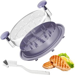 Chicken Shredder Tool Twist Large Meat Shredders for Chicken Breast,Visible Kitchen Gadgets Grinder Machine with Brush,Strong Anti-Slip Ergonomic Handle Dishwasher-safe BPA Free (Black)