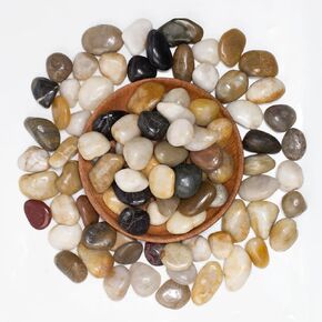 Decorative Stones 1-1.7inch 2 lbs | River Rocks for Medium Planters, Indoor Displays, and Aquariums