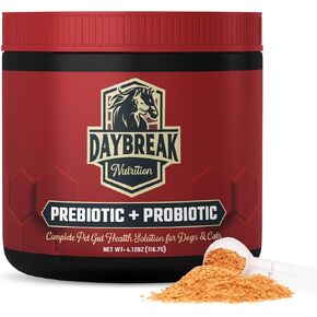 البروبيوتيك للكلاب والقطط - 6 مليارات CFU Prebiotic & Probiotic Powder - 8 سلالات دعم PET الجهاز الهضمي - مكملات صحة الأمعاء مع بذور الكتان واليقطين - 30 يوم مع سكوب