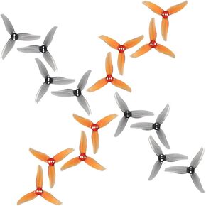 Gemfan Hurricane 2520 2.5 inch 1.5mm t Mount 3-Blade FPV Propeller for 1106-1404 Brush Motor RC Racing Thinpick Drone (2 ألوان ، 16pcs 8cw 8ccw)