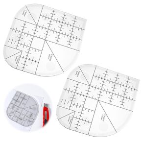 2pcs حاكم الزاوية المنحني للخياطة ، حاكم لحاف القاطع الأكريليك ، قوالب خياطة اللحف 6inch الإبداعية ، أداة حاكم خياطة نصف مستدير لاستلواح الخياطة DIY
