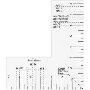 Tshirt Ruler Guide for Vinyl Alignment,Left Chest Logo Placement Tool Tee Measurement Template Positioning Embroidery Alignment Measurement Tool for Adult Men Women Size(Transparent)