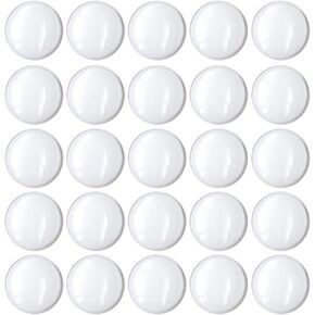 100 Pcs 25mm Clear Round Cabochons Flat Back Glass Dome Cabochons for DIY Crafts Photo Pendant Jewelry Making (25 MM)