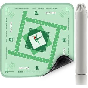 حصيرة Mahjong مع تقليل ضوضاء وضوضاء ، 32.4 × 32.4 بوصة Mahjong Mahong for table ، حواف خياطة ، تعليمات اللعبة ، حصيرة لعبة نيوبرين قابلة للطي لألعاب Mahjong/Poard