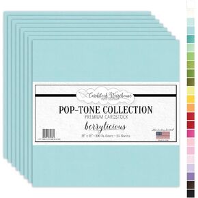 ورق بطاقات POPTONE - 30.48 سم × 30.48 سم 45.36 كجم. غطاء ثقيل الوزن - 25 ورقة من Cardstock Warehouse وردي CWPT-BUBBLEGUM100-1212-25PK. in Saudi Arabia
