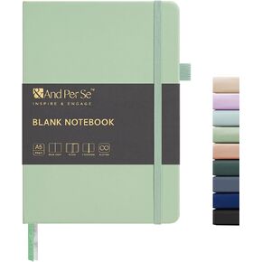 &And Per Se Lined Journal Notebook, 160 Pages, A5 5.7 x 8 inches College Ruled Thick Paper Notebook Journals for Writing, Hardcover Notebooks for Women Men Office School (1 Pack, Green)