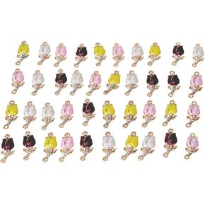 40Pcs Charms for Bracelets, Assorted Jewelry Bangle Gold,Wholesale Mixed Bulk Metal Earring Charms for DIY Necklace Bracelet Jewelry Making and Crafting Gifts for Mom Women