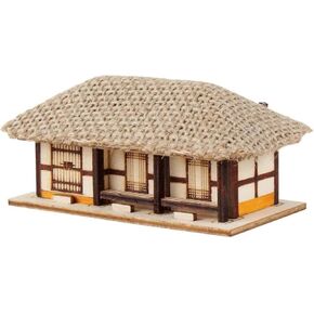 Hobby Wooden Model Kits Mini 1/150 Thatched-Roof Three-Room House - Realistic and Detailed Traditional Korean Architecture