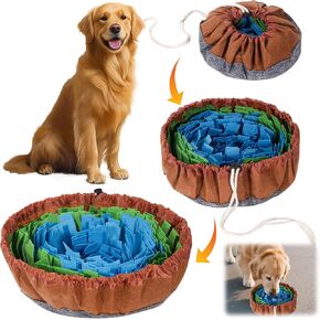 Snuffle Mat for Dogs - Boredom Relief Dog Lick Mat, Dog Educational Toys, Portable for Indoor & Outdoor Use, Encourages Natural Foraging Skills for Cats, Rabbits & Dogs（Brown Green