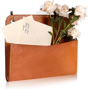 3 PCS PU LEATHER MAILLER HOLD MOUNT BROWN PU LEATHER LEATHY HOLDER VINTAGE WALLER FILERIZER 2 RING BINDER HALDING FILE حامل للديكور تخزين رسائل بريدية فاتورة الزهور المنزل (3)