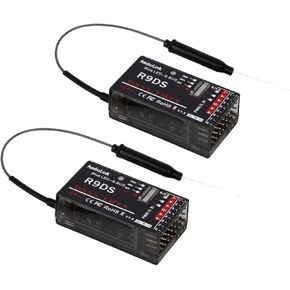 2 Pack Radiolink R9DS RC Receiver ، S-BUS ، PWM ، متوافق مع جهاز الإرسال AT9/AT9S/AT9S Pro AT10II/AT10 للطائرة/السيارات/متعددة