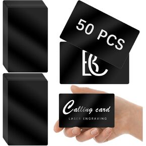 50 PCS بطاقات عمل معدنية سوداء ، بطاقات عمل معدنية من الألومنيوم للبطاقات التجارية للألومنيوم لبطاقات العمل بالليزر CNC Laser Multipurposure Multipurposure Multiporged Prominive Business بطاقات عمل فارغة 0.01 بوصة