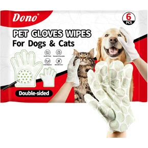 Dono Disposable Pet Grooming Gloves Wipes-18Pcs, Soft & Textured Cleaning & Deodorizing Wipes for Dogs & Cats, Deshedding, and Bathing, Grooming, Travel Clean