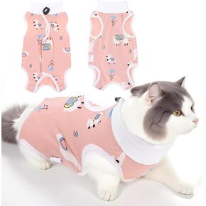 Cat Suit for After Surgery, Anti Licking Breathable Cat Outfits for Female Cats Cat Neuter Recovery Suit Male E-Collar Alternative Kitten Onesie for Cats Abdominal Wounds Or Skin Diseases(L)