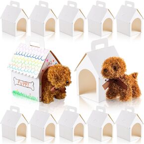 Shinyrelief 24 PCS Dog Party Favors Boxes Cog Dog House على شكل صناديق هدايا مع ثقوب قابلة للطي مع مقبض لجرو PET ANTREMTIN