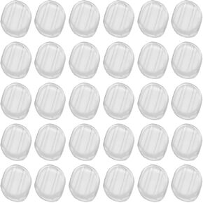 30Pcs Earring Pads, Silicone Clip-on Earring Backs, for Comfort Clip-On Earrings Clip Earring Pads Cushions Clip Ons(Clear,12x15mm)
