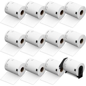 DK-1201 تسميات العناوين 12 استبدال Rolls لـ Brother DK-1201 (1-1/7 "x 3-1/2") متوافقة مع طابعة Lrother QL Label QL-600 QL-700 QL-800 QL-810W QL-820NWB
