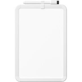 Small White Board for Wall, 12" x 8" Mini Dry Erase Board with Plastic Frame, Hanging Whiteboard for Kitchen Planner, Memo, Office
