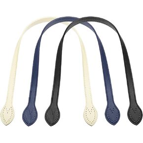 PATIKIL Leather Bag Handle Strap Set, 6 Pcs 23.6" L 5/8" W Replacement Leather Purse Straps Sew on Bag Handle for Purse Handbag Making, Black/Earthy Yellow/Burgundy