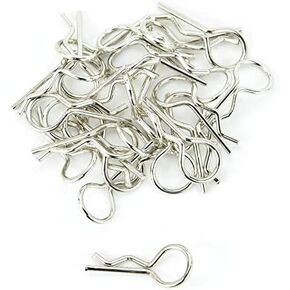 منتجات Apex RC Silver 1/10 Bent Bent Bent RC ANODIDED CLIPS - 25PCS #4031SL