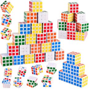 Goldge 60 Mini Cube Buzzles ، 1.18in 3x3 ، Fun Party Favors للأطفال - المكافآت المدرسية وجوائز الفصول الدراسية ، مثالية لأعياد الميلاد ، عيد الفصح ، عيد الميلاد والتخزين.