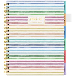 Teacher Planner 2024-2025, Teacher Lesson Planner Aug 2024-Jul 2025, 8.5"x11", Planner 2024-2025 Daily Weekly and Monthly, Spiral Bound Calendar Notebook with Color Tabs, School Supplies
