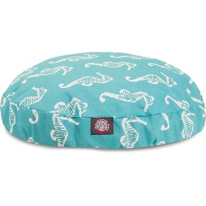 Teal Sea Horse كبير مستدير في الخارج سرير كلب أليف في الهواء الطلق مع غطاء قابل للغسل قابل للإزالة بواسطة منتجات الحيوانات الأليفة المهيب