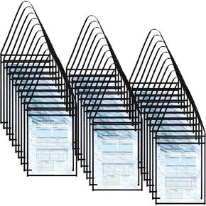30 Pack Shop Ticket Holders Job Ticket Holders Work Order Holder Pockets, 10 x 14 Dry Erase Pocket Work Order Plastic Sleeves with Hanging Strap, Both Sides Clear