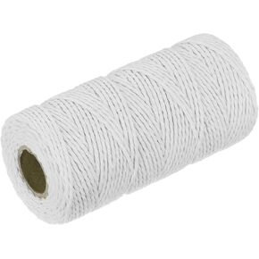 MECCANIXITY Cotton Rope Twisted Braided Rope Cord, Milky White 100M/109 Yard 2mm Dia for Wall Hanging, Plant Hanger, Knitting, Macrame Knotting