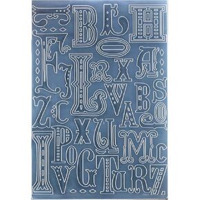 Kwan Crafts Letters ABC Plastic Embossing Folders for Card Making Scrapbooking and Other Paper Crafts, 12.5x17.7cm