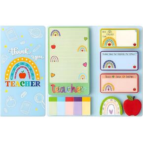 KatchOn, Rainbow Teacher Appreciation Gifts Sticky Notes - 8x4 Inches Note Pads for Teachers | Small Appreciation Gifts, Back to School Gift for Teacher | Graduation Decorations 2025