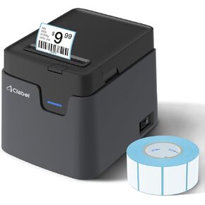 CLABEL Desk Bluetooth Barcode Label Printer: 221D Label Maker with Direct Thermal Printing, 2 Inch Print Width for Barcodes Address Shipping Warehouse with 1 Roll Label