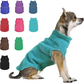XXS Warm Purple Dog Fleece Vest with Leash Hole - Small Dog Pullover Jacket for Girls, Boys & Dogs