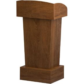 Wooden Podium Stand Lectern Walnut Color 16MM Wood Board Elegant Design with Storage Wooden Pulpit for Restaurants Churches Seminars Schools
