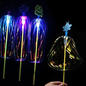3pcs الصخور البصرية Glow Wands LED LED UP WAND ، لعيد ميلاد الحفلات الحفلات الزفاف هالوين عيد الميلاد الأندية ، Magic Bubble Wand Twister Bubble Flower Flower Flight Up Wand (ZS640)