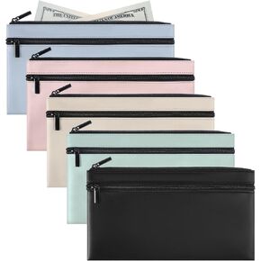 5 حزمة الأموال حقيبة مع ZIPPER 11 × 6.1 بوصة الأموال حقيبة بوت جلدية من الجلد.