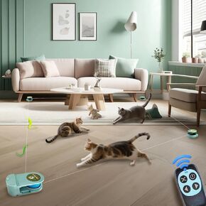 Wireless Remote Control Interactive Cat Toy for Indoor Cats, Self-Moving Worm Plush Mouse Chase Toy, Automatic Prey Simulation with Adjustable Speed, Durable & Rechargeable Kitten Exercise Toy