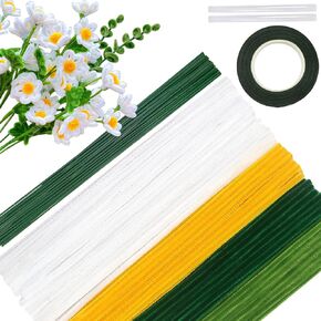 TOOOB 200pcs أنابيب أنابيب المنظفات الحرفية لوازم ديي ديزي صنع مجموعة مختلطة ألوان تشنيل سيقان مجموعة زهور الاصطناعية للفنون الزواجية والحرفية الزفاف الزفاف