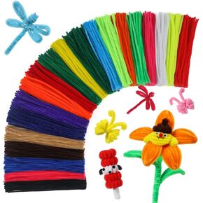 Rxtodiy 1000pcs منظفات أنابيب متعددة الألوان ، تنبع من تشنيل للفنون والحرف ، ديكورات DIY ، 20 لونًا متنوعًا (12 بوصة) للمشاريع الإبداعية ، متعددة الألوان -1