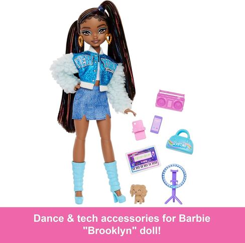 Barbie Dream Besties Doll and Accessories, Daisy Jean Posable Fashion Doll with Removable Fashions & Wavy Pink Hair, 9 DJ & Music Themed Pieces in Saudi Arabia