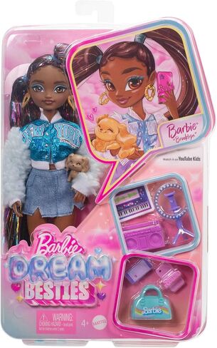 Barbie Dream Besties Doll and Accessories, Daisy Jean Posable Fashion Doll with Removable Fashions & Wavy Pink Hair, 9 DJ & Music Themed Pieces in Saudi Arabia