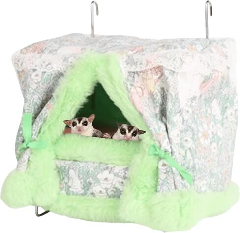 Rat Hammock for Cage Chew Proof Rat Toys Warm Bed, Small Animal Hanging Stainless Steel Basket Ferret Cage Accessories and Habitats Removable Nest Mat for Hamster, Sugar Glider, Hedgehog (Pink) in Kuwait
